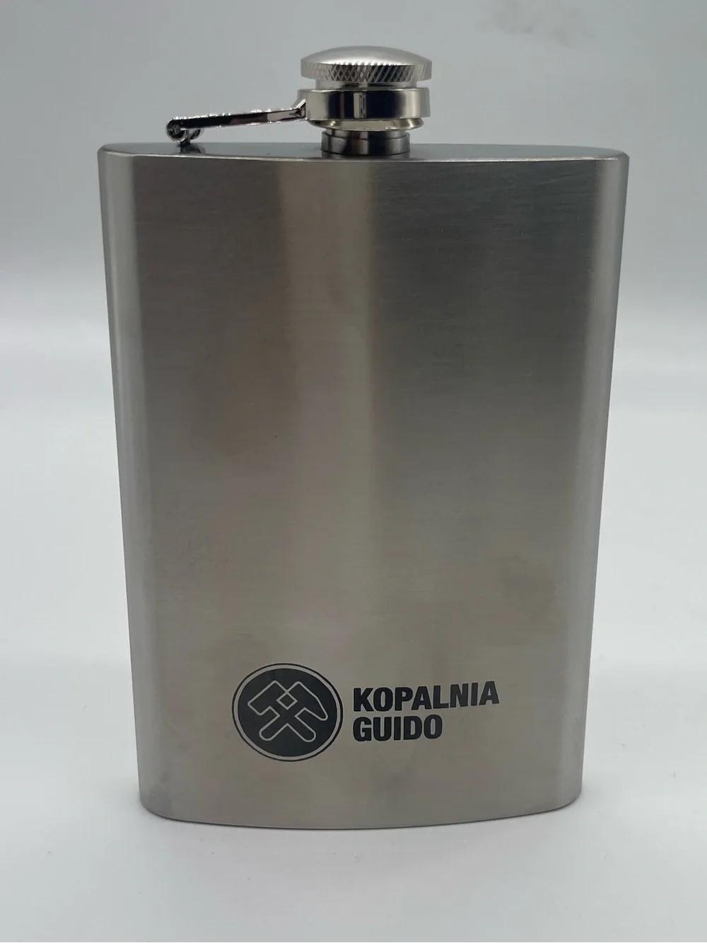 Branded Stainless Steel Hip Flask - Silver